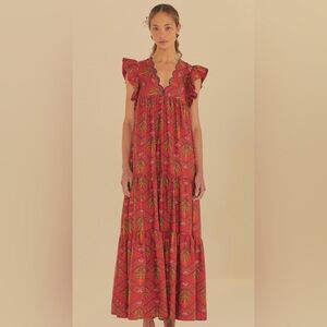 SOLD FARM Rio Scalloped Floral Maxi Dress